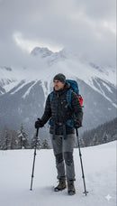 JAG Mt. Elbrus Quilted Snow Jacket | Minus 10 Jacket | Super Soft Nylon Fabric | Ultra Light Series | Space Black