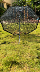 Jainsons Transparent Floral Umbrella with Frill | Midnight Black