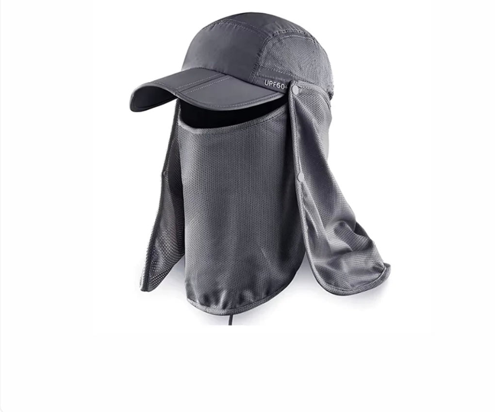 JAG|Sun Protection Cap with Face Mask & Neck Flap – UV Protection Hat for Hiking & Outdoor Travel