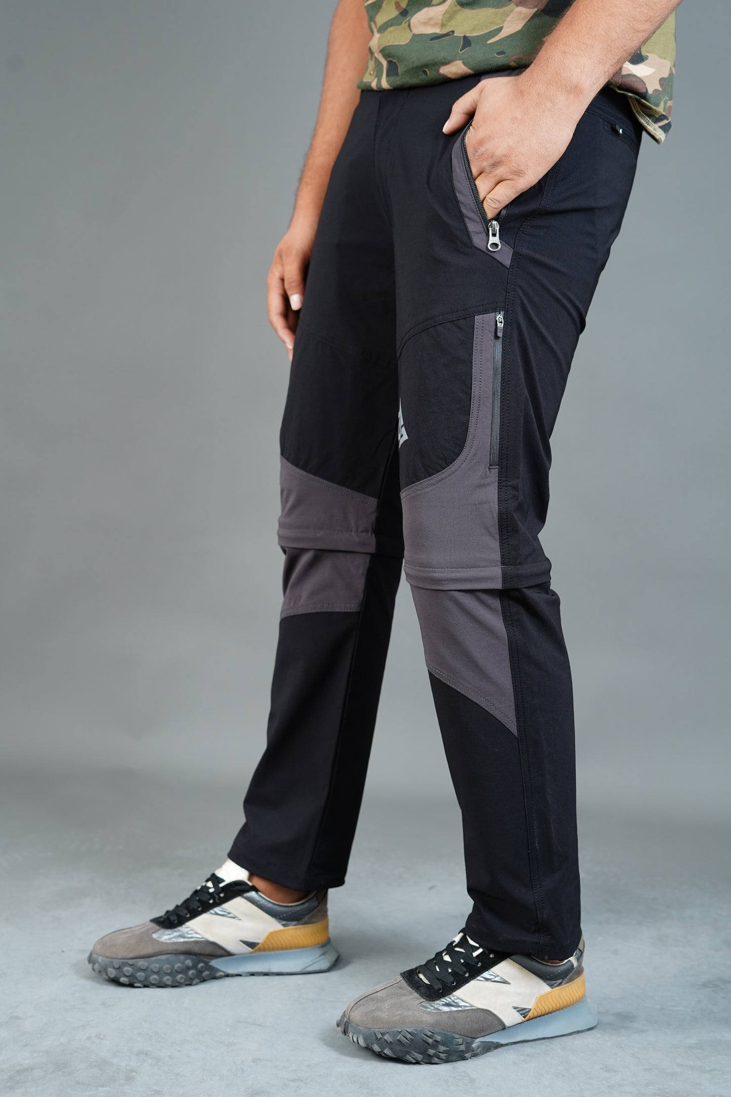 JAG Delta Convertible Trekking & Hiking Pants | Traveller Series | Quick-Dry | Unisex Design | 6 Pockets | Black Olive