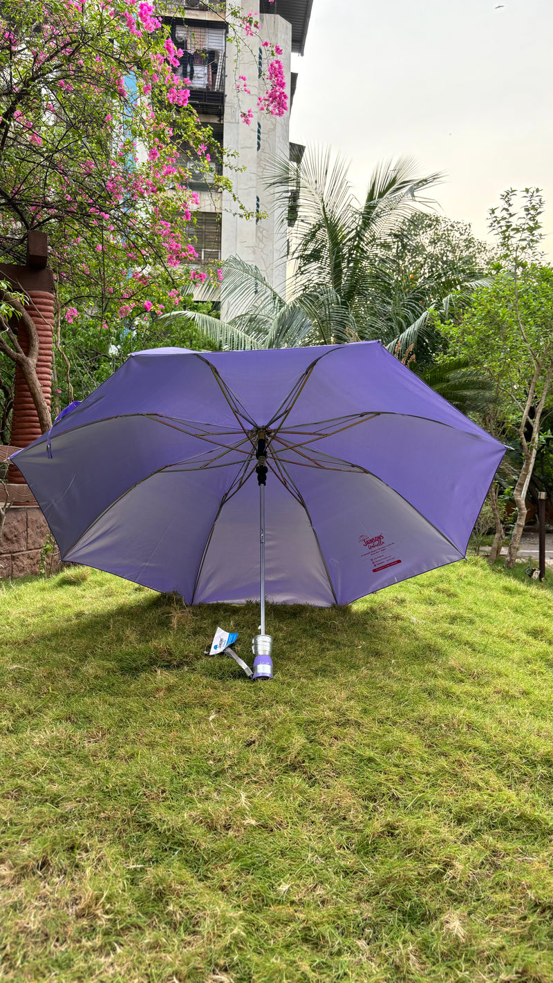 Jainsons Mono Silver 2 Fold Umbrella | Magenta