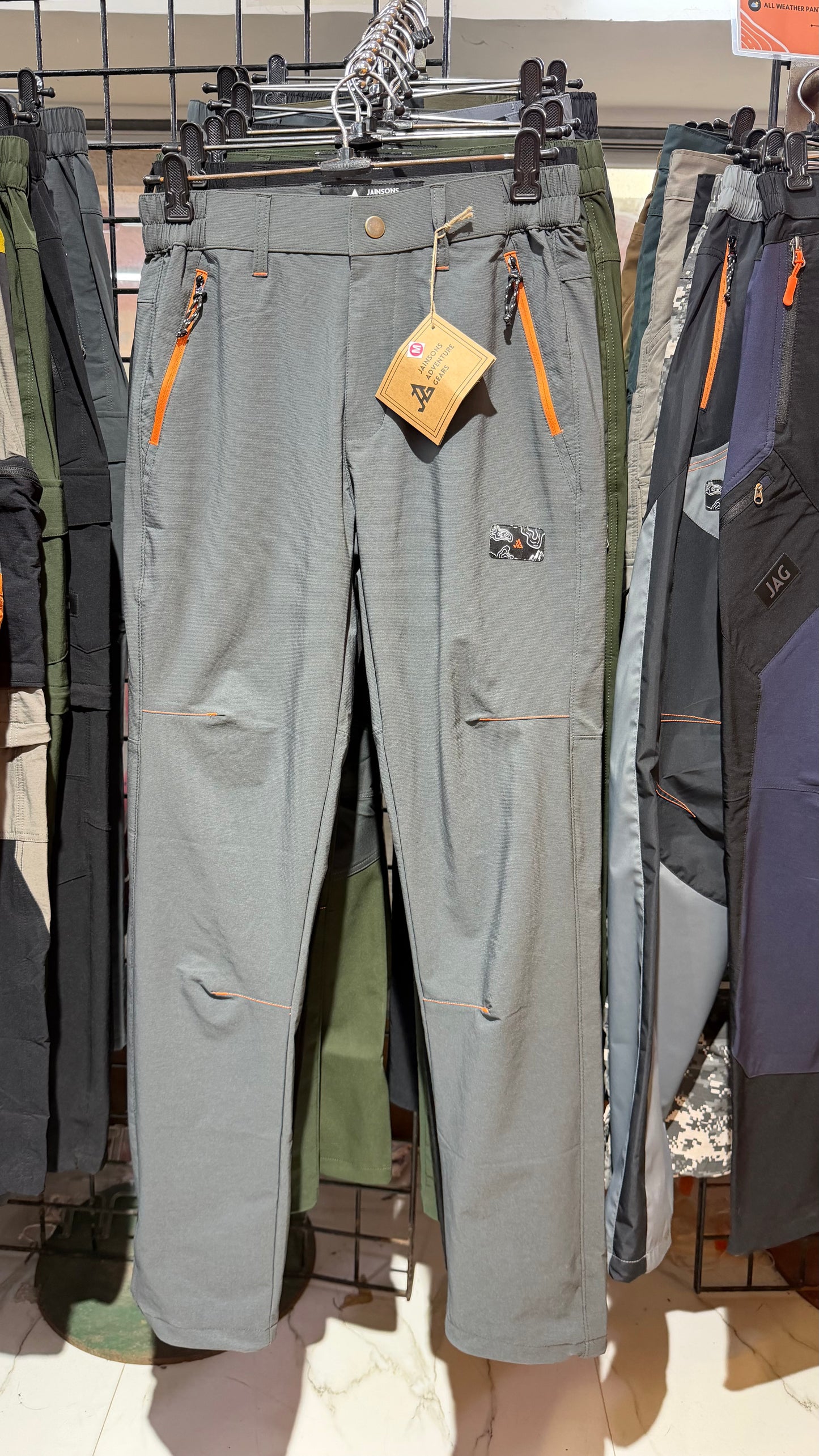 JAG Sprint Hiking & Trekking Pant | Performance Gear | 2 Pockets | Knee Darts | Space Grey