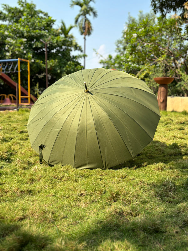 Jainsons Watermark Colour Changing Umbrella | Long Umbrella | J Handle | Dark Green