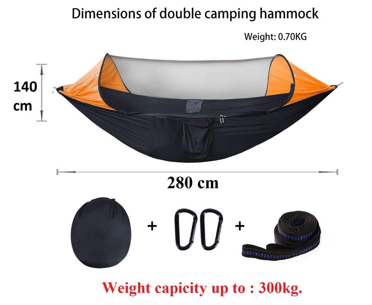 JAG Outdoor Hammock | Foldable | Compact | Ideal for camping & trekking