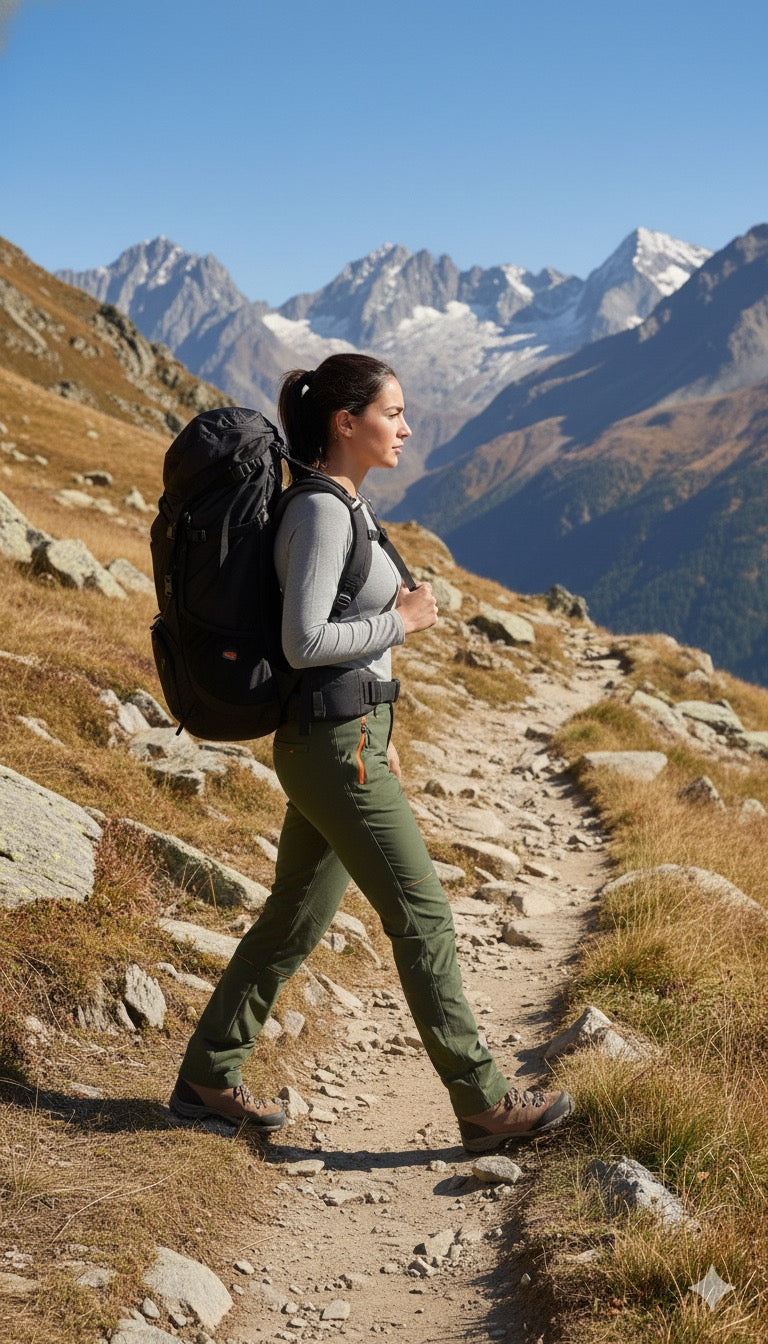 JAG Sprint Hiking & Trekking Pant | Performance Gear | 2 Pockets | Knee Darts | Space Grey