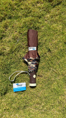 Jainsons YD Piping 3 Fold Umbrella | Nylon Fabric | Unisex Design | Brown