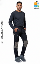 JAG Adventure Seeker Pants for Kids | Convertible | Quick-Dry | Black & Grey Combination