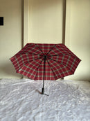 Fully Automatic Jainsons Rain-Check 3 Fold Jumbo Umbrella | Checks Print | Maroon
