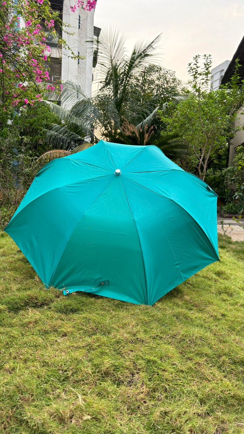 Jainsons Mono Silver 2 Fold Umbrella | Sea-Green