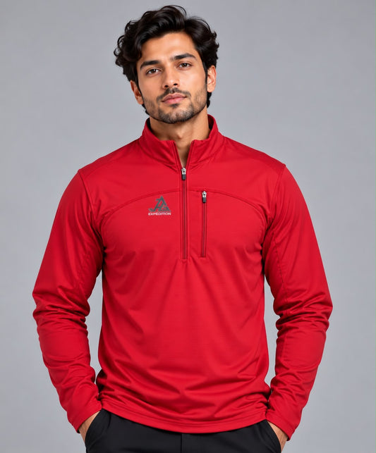 JAG Summit Seeker Series Full Sleeves Tshirt | UPF 50+ Protection | Hiking Tshirt | Trekking Tshirt | Crimson Red