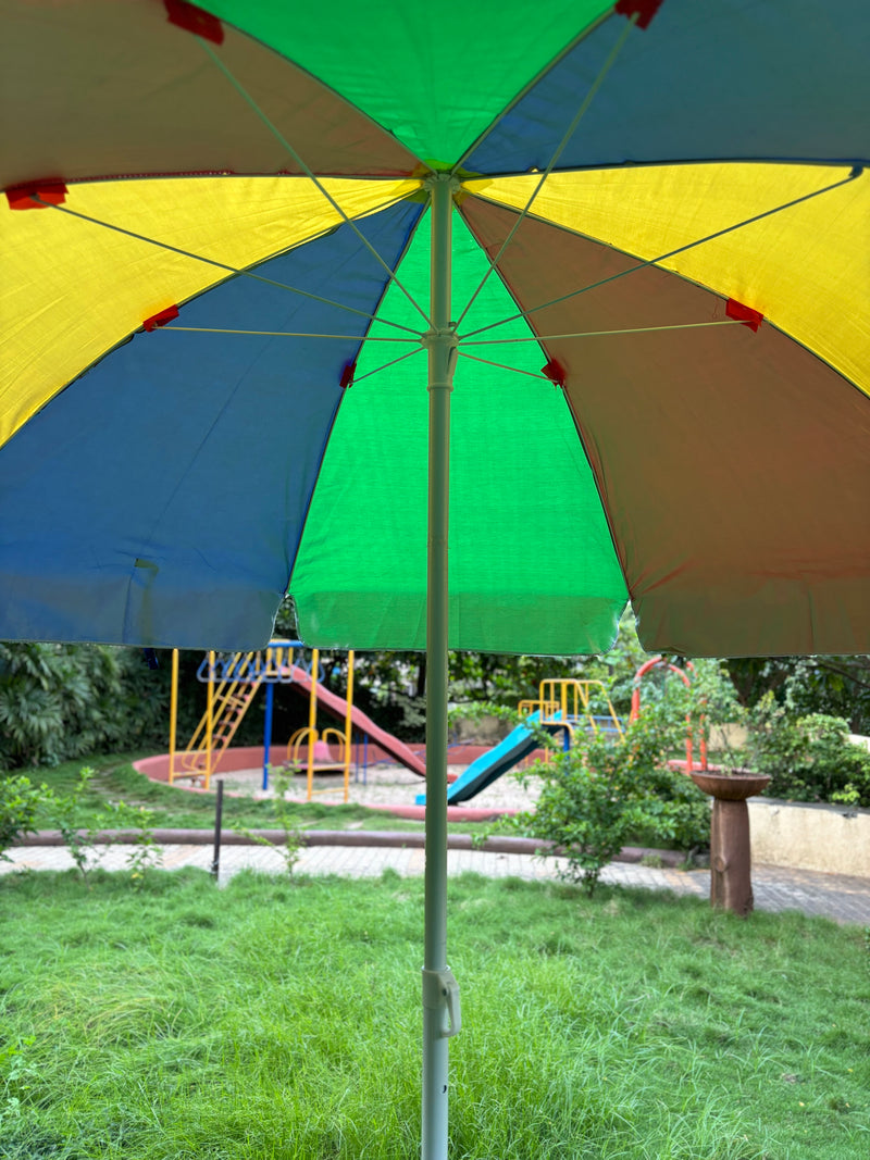 Outdoor Garden Umbrella | Mango Silver Coated Fabric | Garden Umbrella | Outdoor Umbrella | 6/7/8 Feet Diameter | Thick Frame