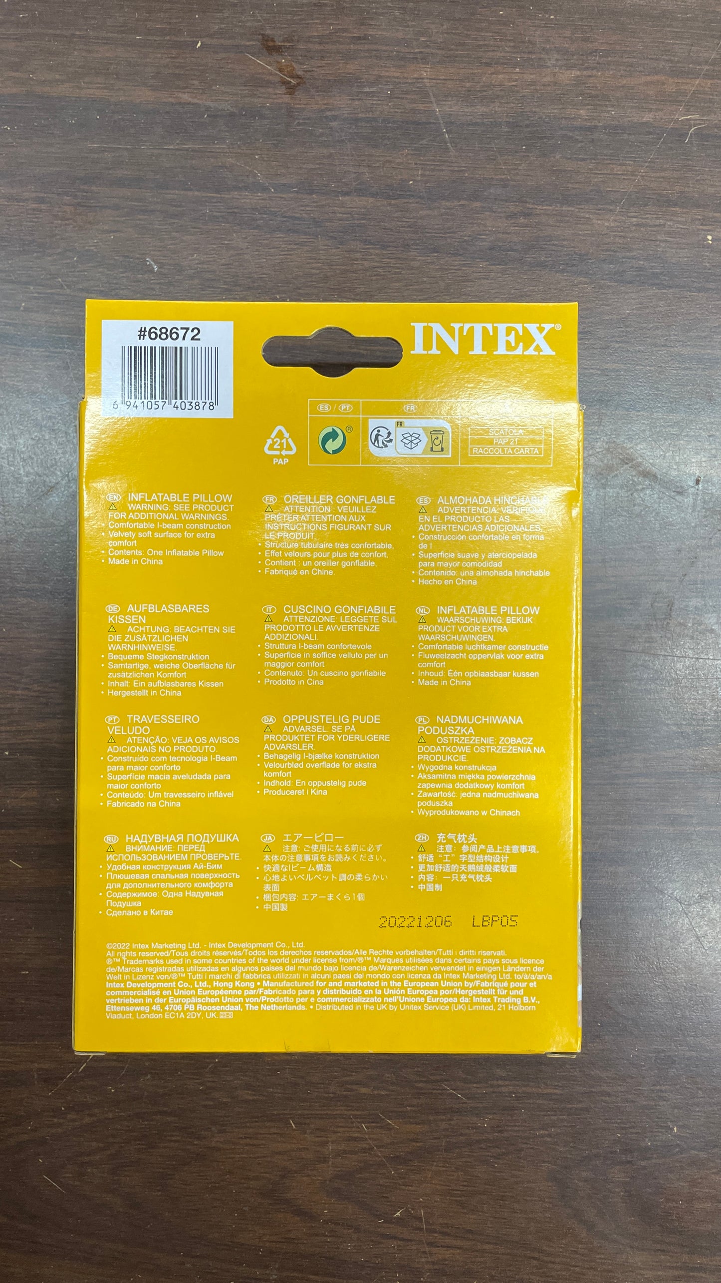 Intex Inflatable Air Pillow