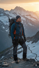 JAG Mt. Kailash Series Trekking & Hiking Pants | Snow Proof | Fleece Inside | Unisex Design | Bonded Fleeced Fabric | Snow Trekking Pants | Triple Layered Fabric | Black Grey