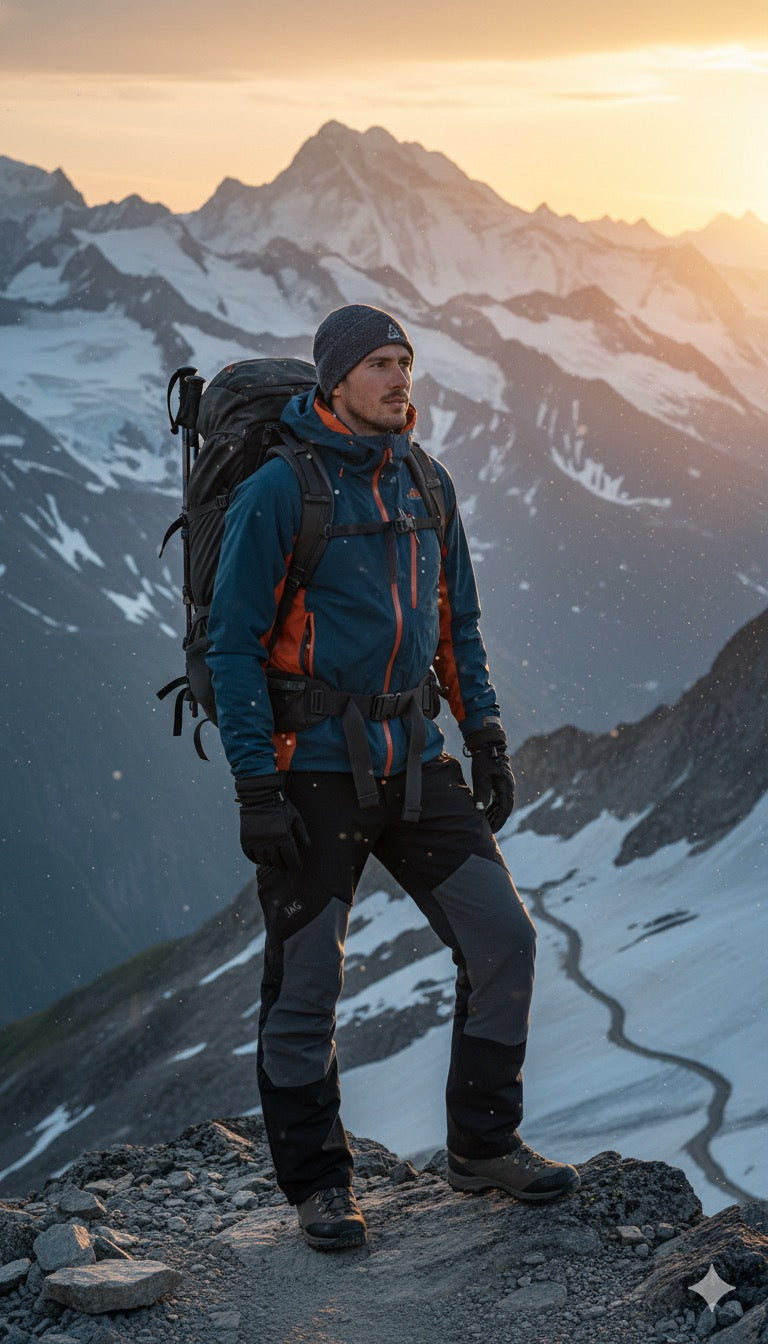 JAG Mt. Kailash Series Trekking & Hiking Pants | Snow Proof | Fleece Inside | Unisex Design | Bonded Fleeced Fabric | Snow Trekking Pants | Triple Layered Fabric | Black Grey