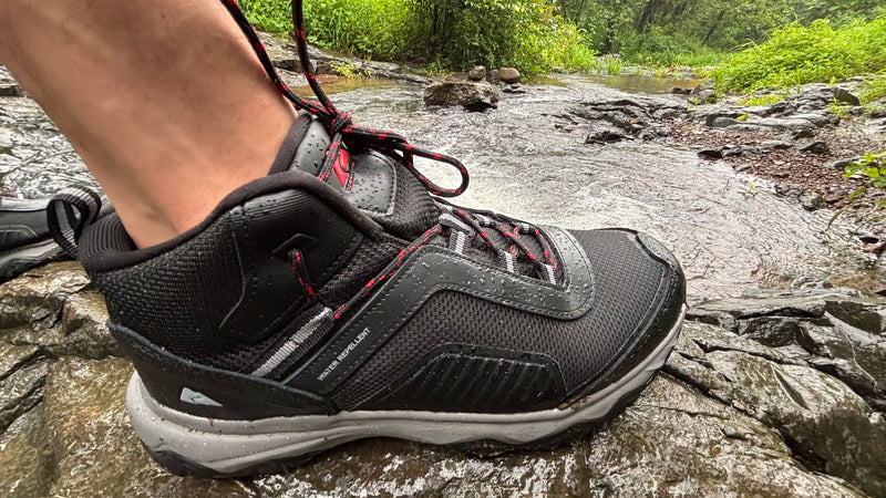 Ozark Trail Mid Ankle Hiking & Trekking Shoes | Water Repellent | Ultra Light | 300Grams Each Shoe | Midnight Black