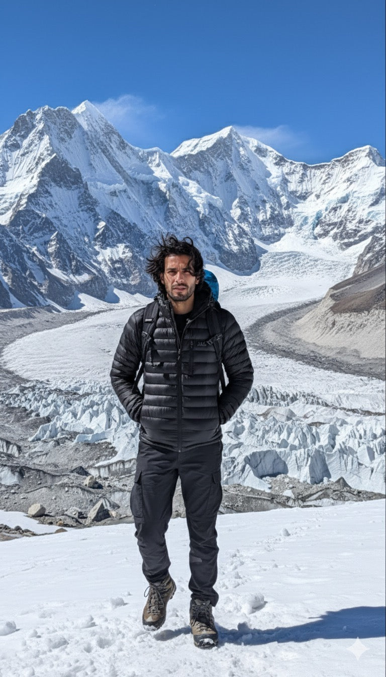 JAG Mt. Elbrus Quilted Snow Jacket | Minus 10 Jacket | Super Soft Nylon Fabric | Ultra Light Series | Space Black