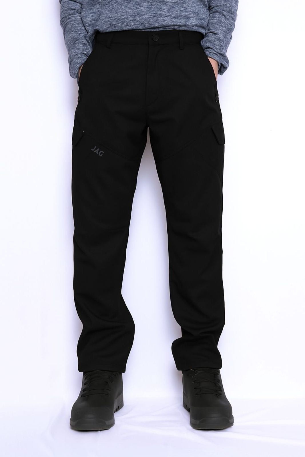 JAG Mt. Kailash Series Trekking & Hiking Pants | Snow Proof | Fleece Inside | Unisex Design | Bonded Fleeced Fabric | Snow Trekking Pants | Triple Layered Fabric | Jet Black - Limited Edition