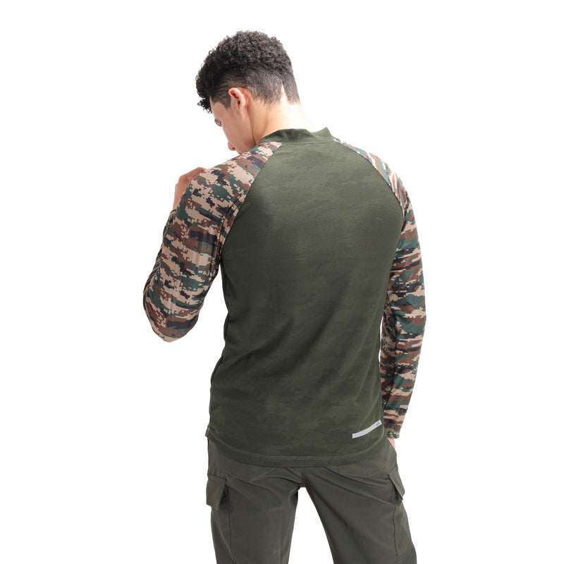 Full Sleeve Hiking and Trekking T-Shirt & Jersey | Green,Camo