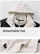 JAG Polar Pro Double Jacket | Fleece Jacket with Windcheater | All Weather | 3 in 1 | Pearl White