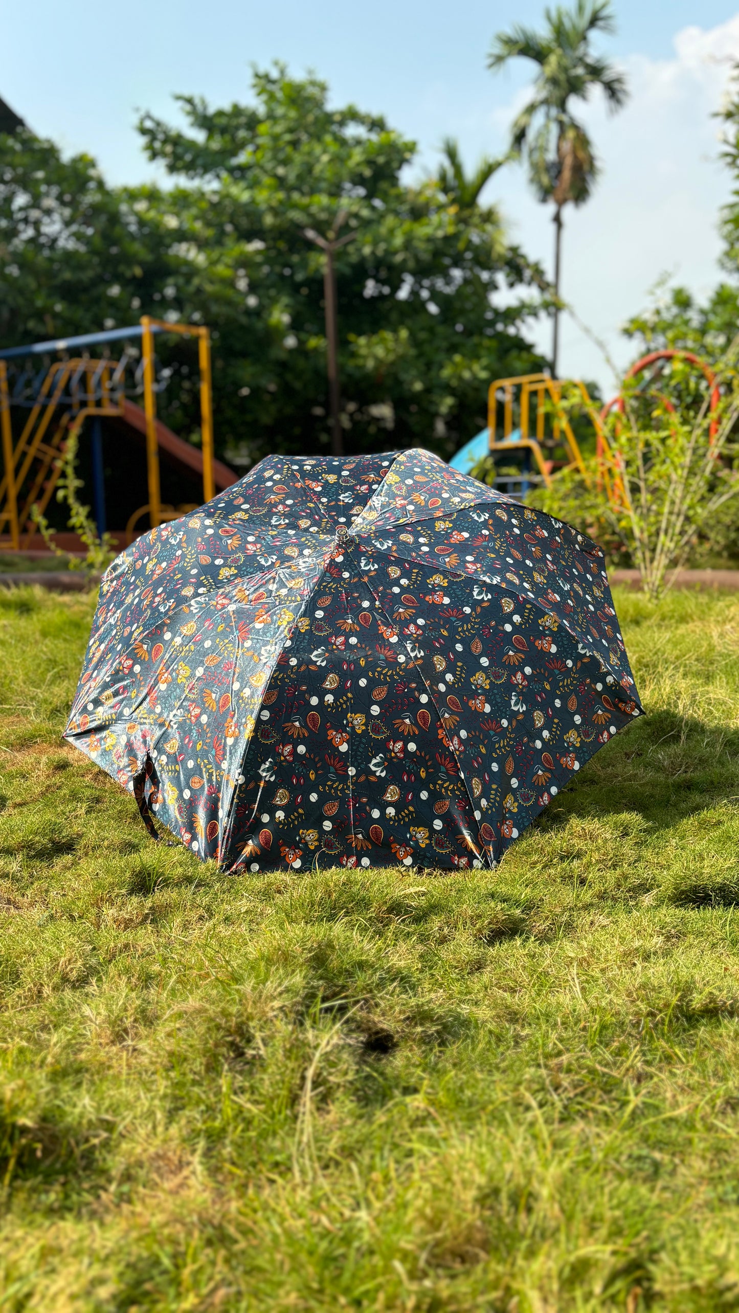 Jainsons 2 Fold Satin Printed Umbrella | Eco | 23”X8