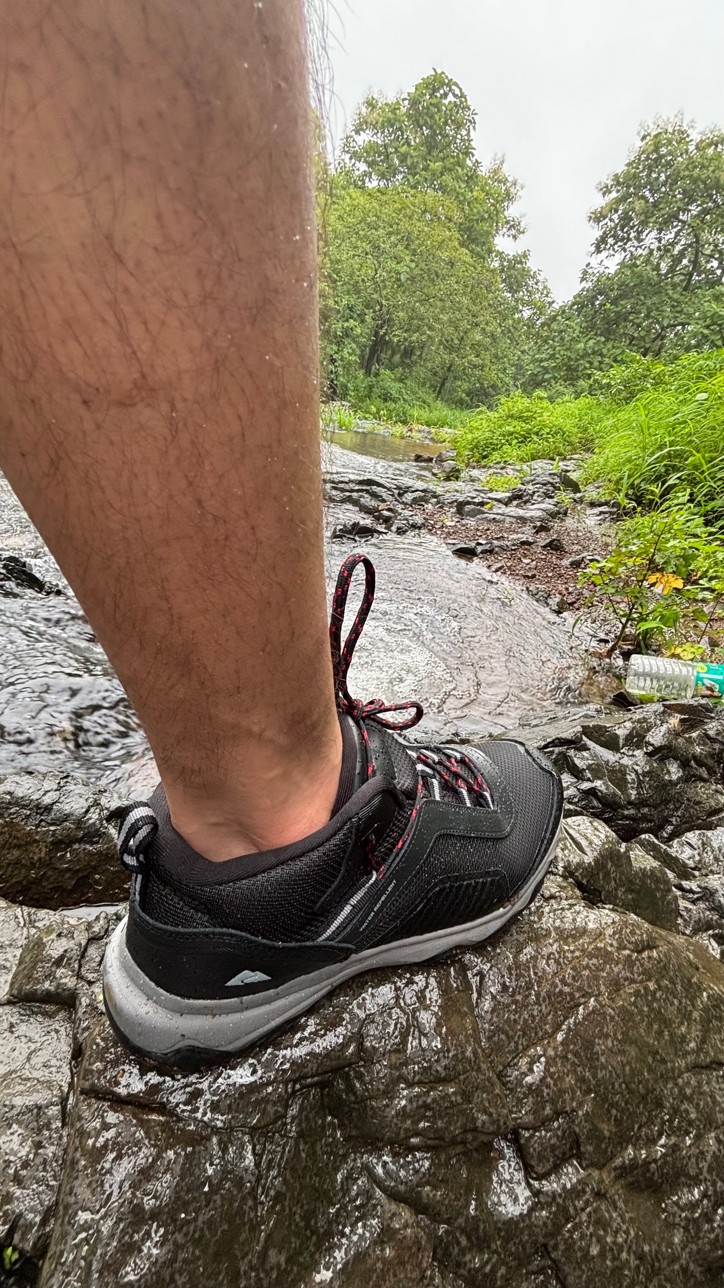 Ozark Trail Mid Ankle Hiking & Trekking Shoes | Water Repellent | Ultra Light | 300Grams Each Shoe | Midnight Black