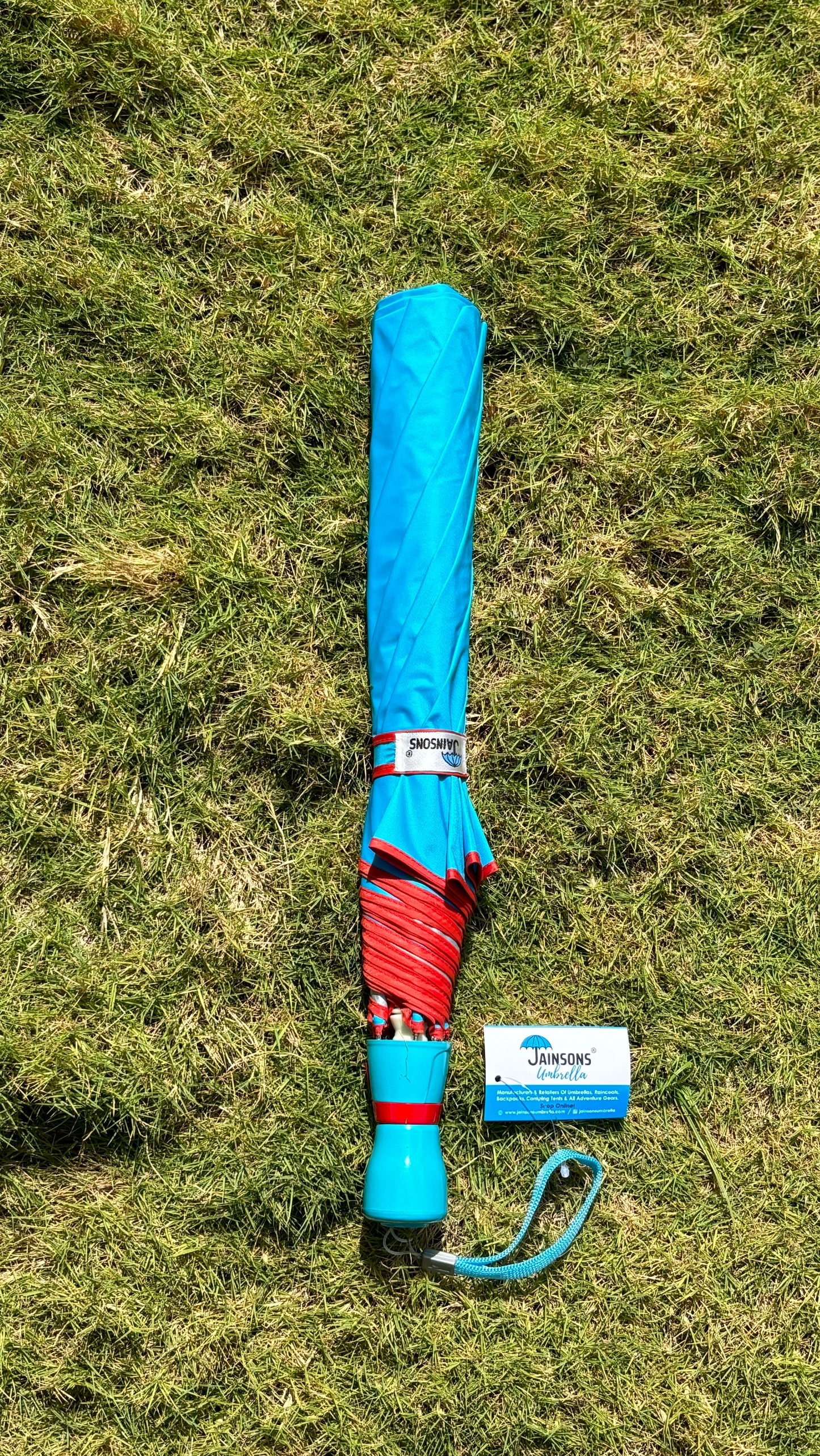 Jainsons Rain Splash 2 Fold Umbrella | Nylon Fabric | Blue