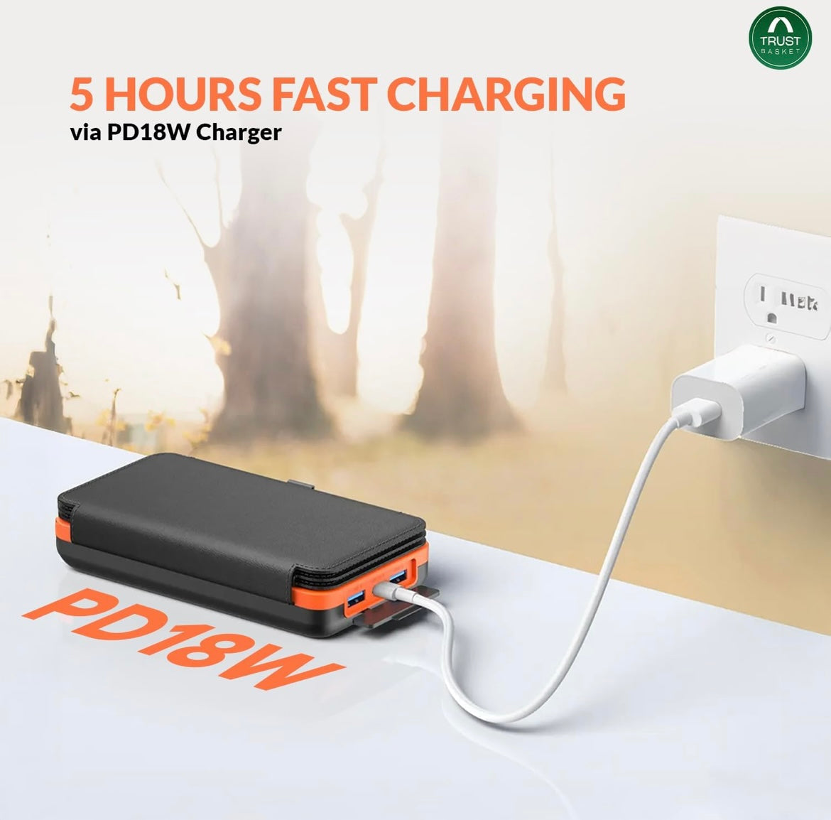 JAG 20000mAh Solar Power Bank, 4 Solar Panels, 2 USB & 1 Type C Output for 3 Device Charging, 3 Mode LED Flashlight,Rugged and Compact | Solar Charger Power Bank | Portable Solar Charger