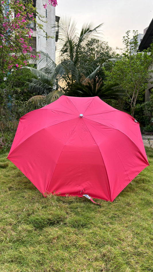 Jainsons Mono Silver 2 Fold Umbrella | Hot Pink