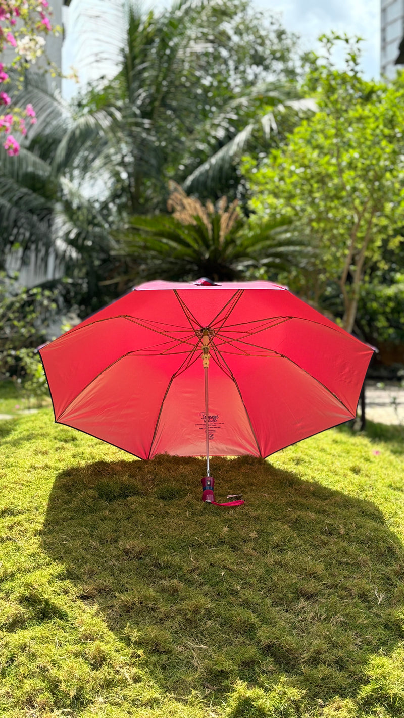 Jainsons Rain Splash 2 Fold Umbrella | Nylon Fabric | Red