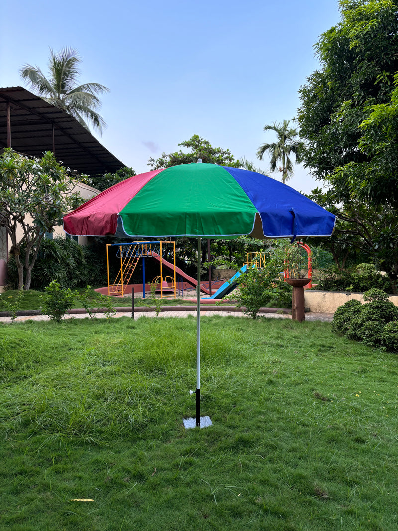 Outdoor Garden Umbrella | Mango Silver Coated Fabric | Garden Umbrella | Outdoor Umbrella | 6/7/8 Feet Diameter | Thick Frame