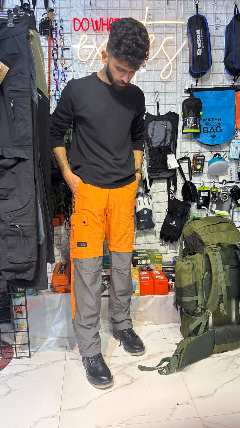 JAG TerraTrek Convertible Limited Edition Trekking Pant | Cosmic Orange | Bottom Zipper | Ultra Light Crush Fabric