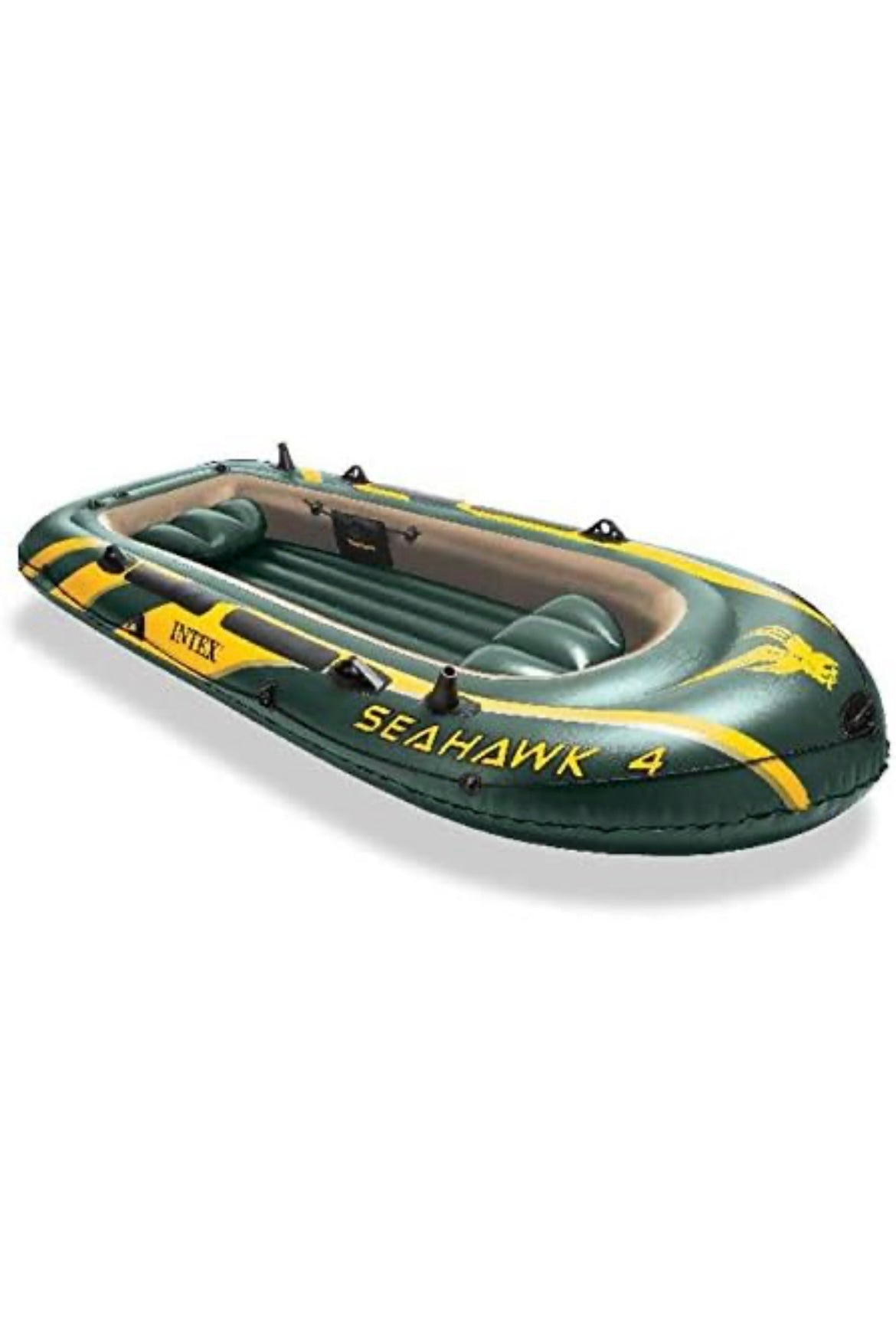 Intex Inflatable Air PVC Seahawk 4 Boat Set, Multi Color