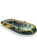 Intex Inflatable Air PVC Seahawk 4 Boat Set, Multi Color