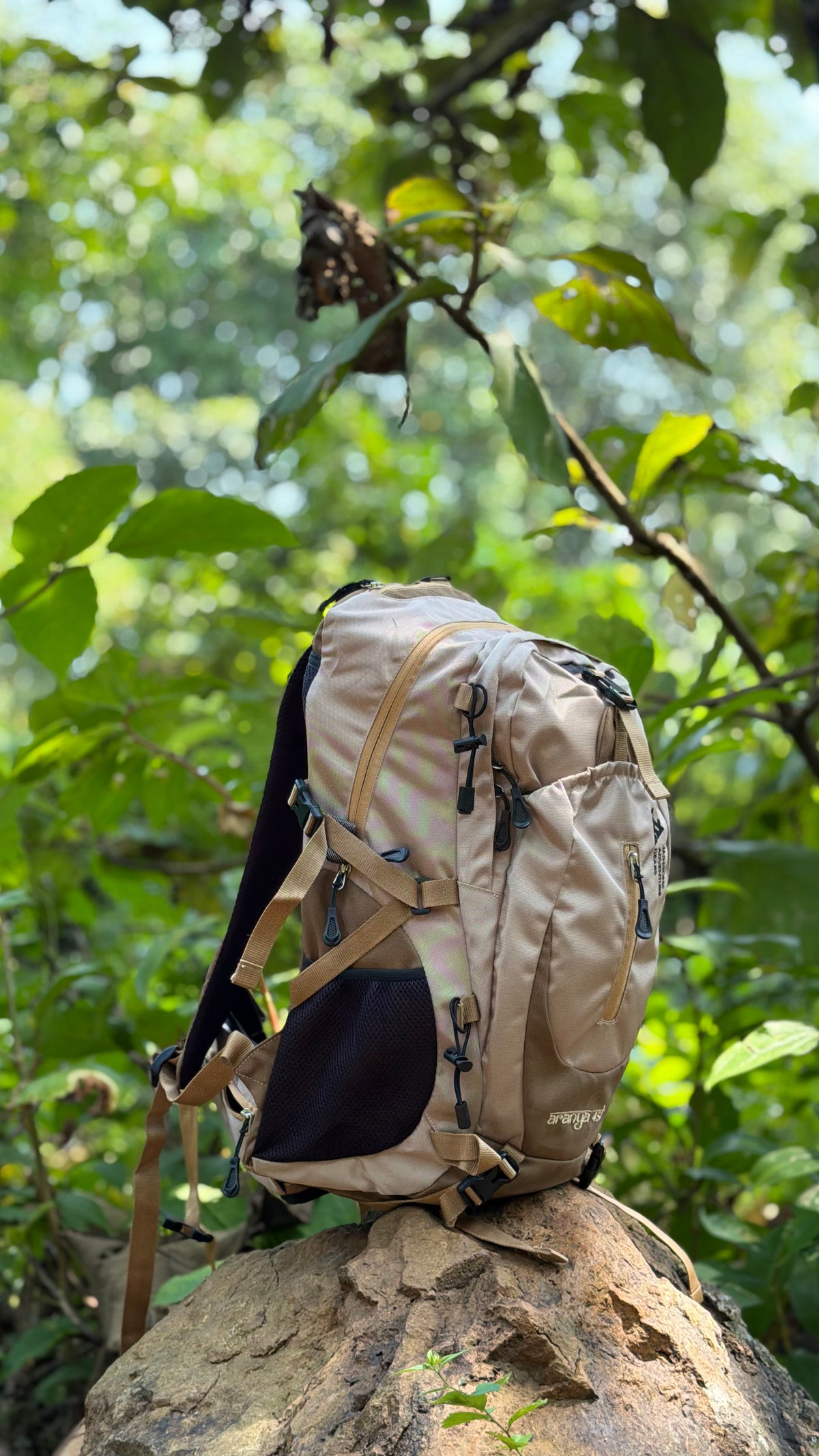 JAG Aranya 45L Alpine Backpack | Limited Edition | Air Flow Back Support | Twin Aluminium Rods + Mesh | Desert Fawn