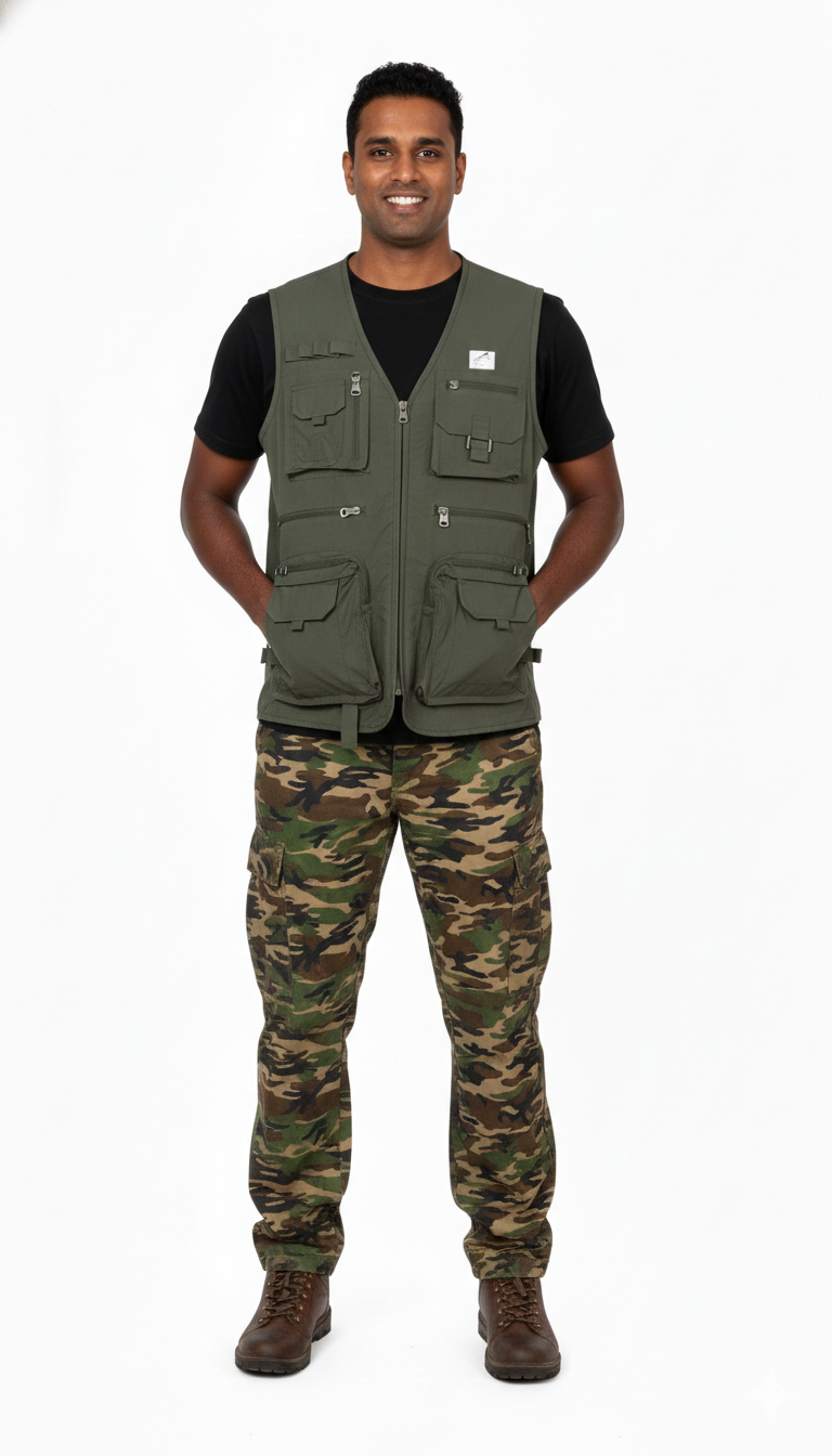 Himalayan Leopard Kaziranga Series Multi-Pocket Jacket | Safari Jacket | 9 Pockets | Unisex | Travellers Jacket | Vest