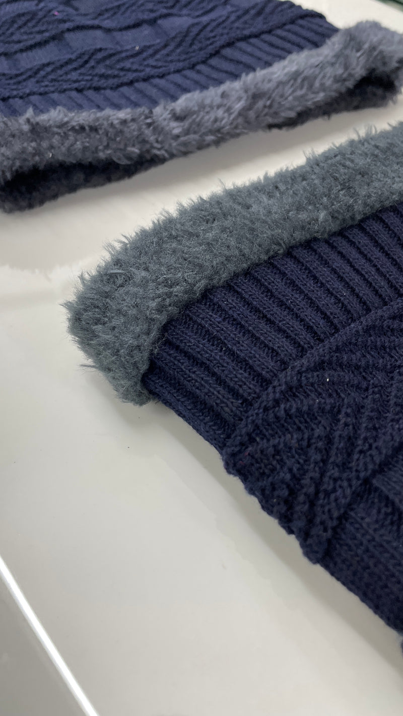 JAG Winter Cap & Neck Warmer Combo Set | Fur Inside | Reversible Design