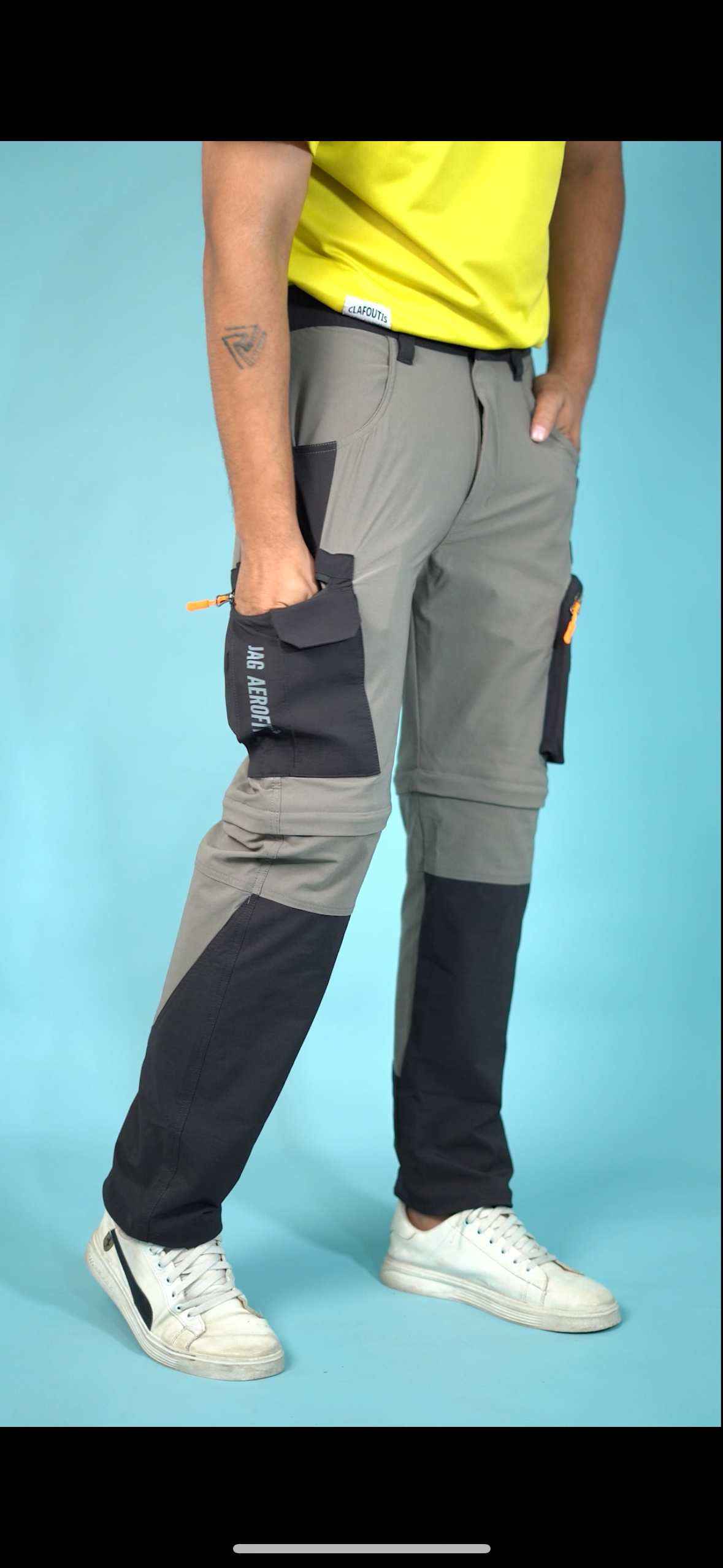 JAG Aerofit Convertible Travel & Hiking Pants | 5 Pocket Design | Stretchable Fabric | Olive