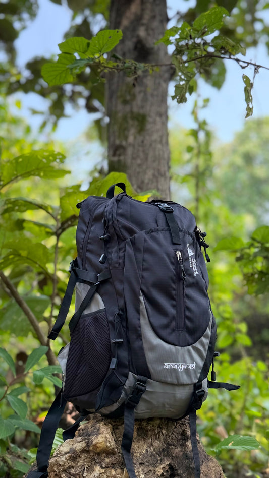 JAG Aranya 45L Alpine Backpack | Air Flow Back Support | Twin Aluminium Rods + Mesh | Granite Peak