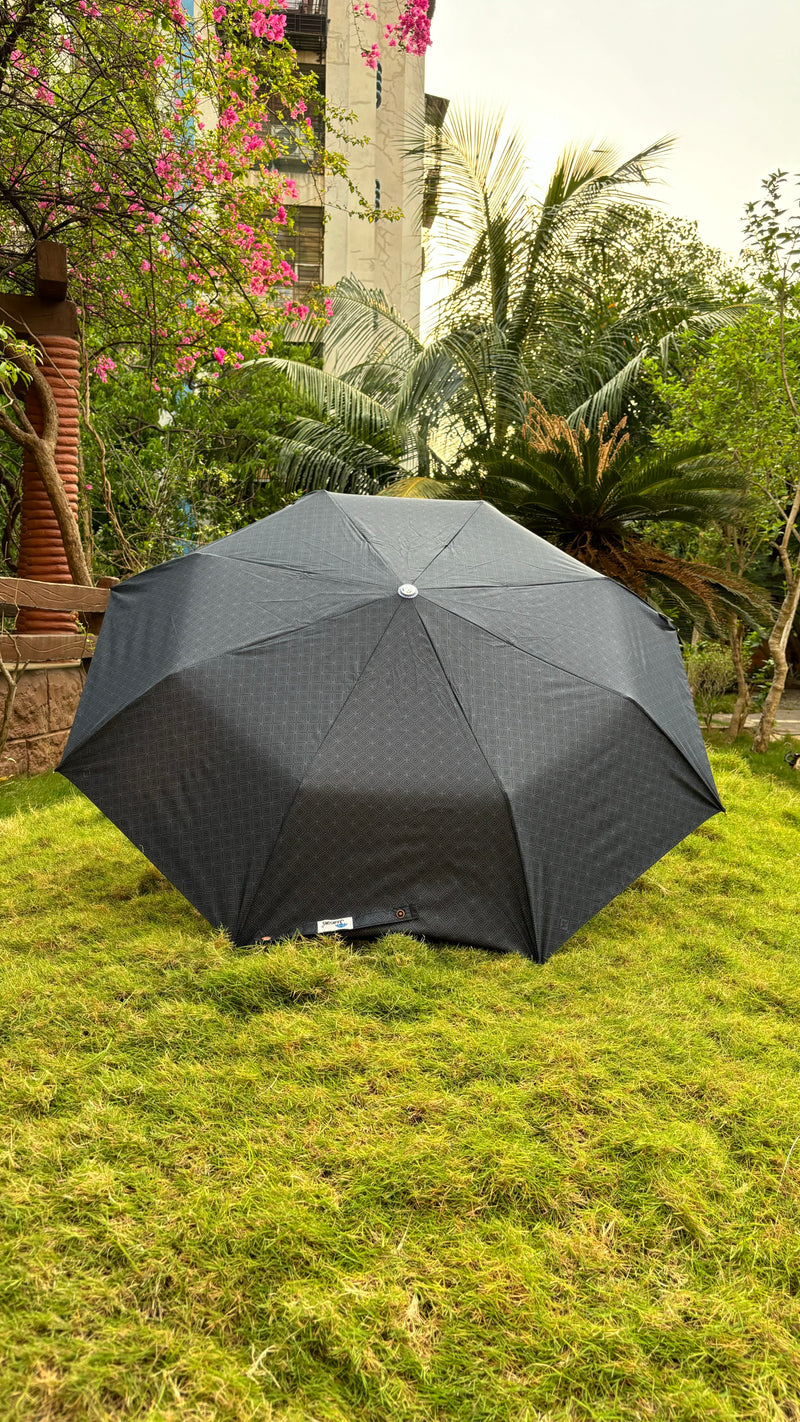 Jainsons Classic Checkmate 3 Fold Umbrella | Black