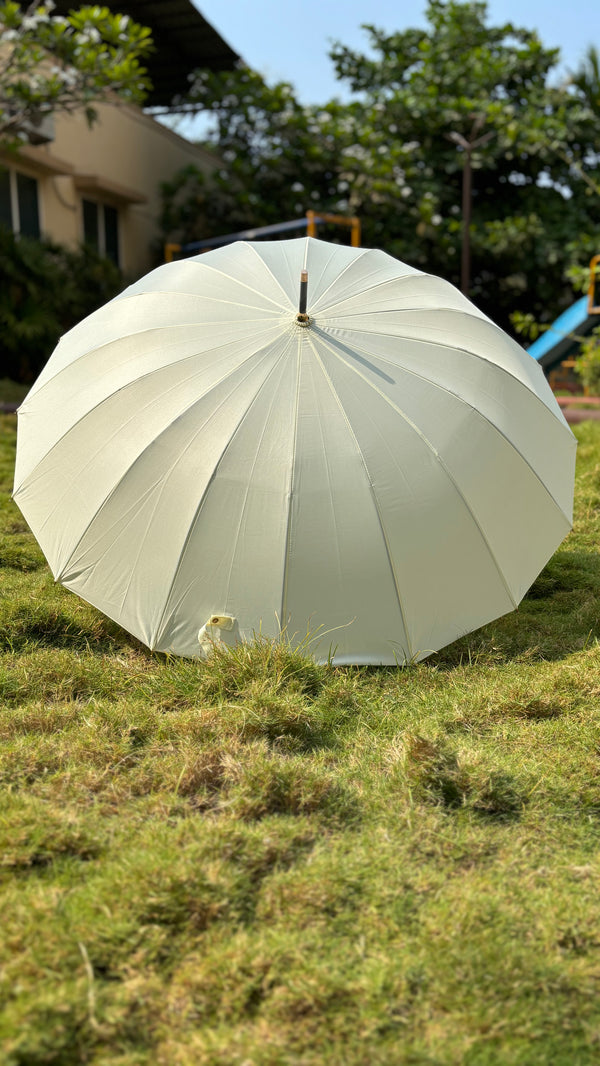 Jainsons Watermark Colour Changing Umbrella | Long Umbrella | J Handle | Off-White