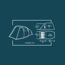 Himmaleh Basecamp 4.1 | 8 Person Waterproof Tent | 3000mm Waterproof | Double Fly Sheet | Fibreglass Pole