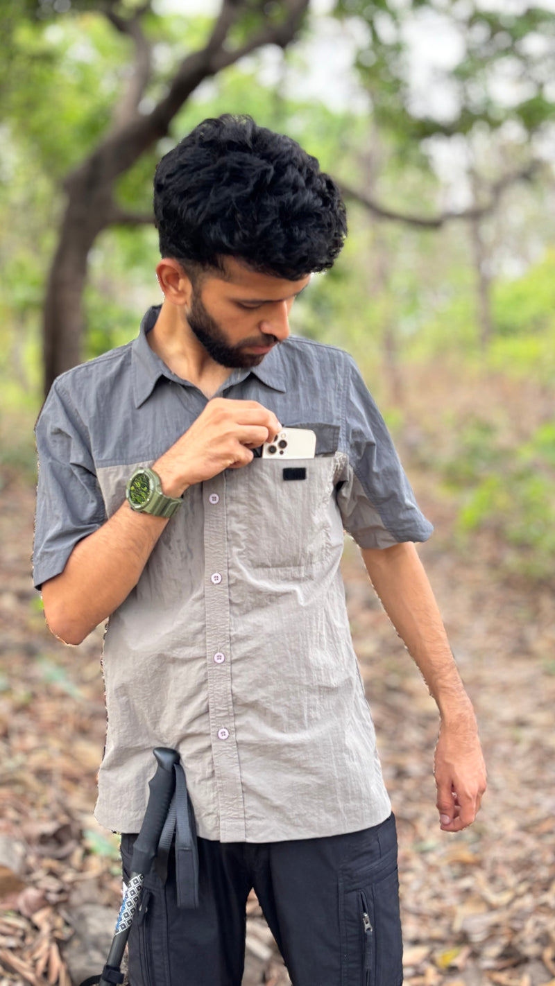 JAG Summit Seeker Hiking, Trekking & Travel Shirt | Ultra Light Parachute Fabric | Half Sleeves | Quick Dry