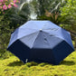 Jainsons YD Piping 3 Fold Umbrella | Nylon Fabric | Unisex Design | Navy Blue