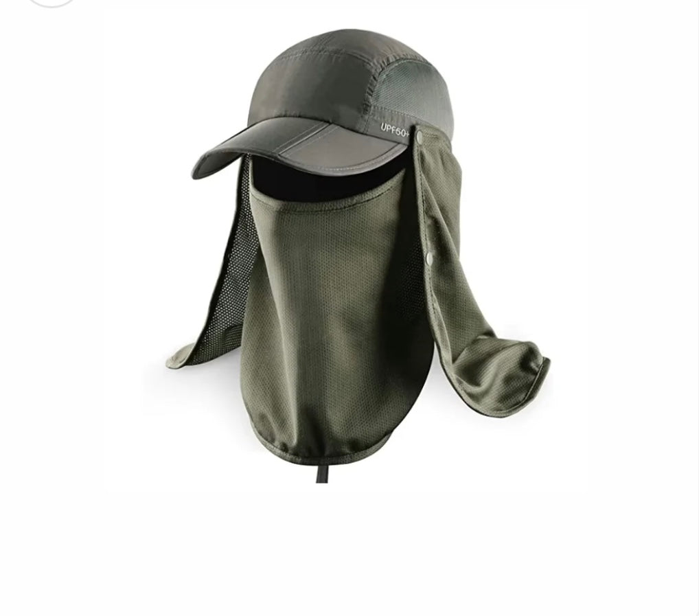JAG|Sun Protection Cap with Face Mask & Neck Flap – UV Protection Hat for Hiking & Outdoor Travel