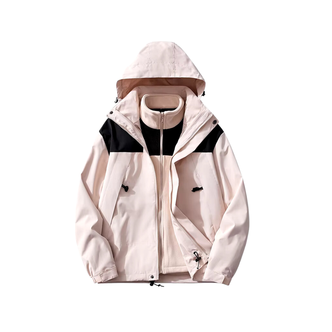 JAG Polar Pro Double Jacket | Fleece Jacket with Windcheater | All Weather | 3 in 1 | Pink