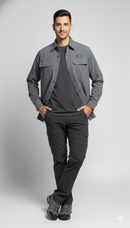 JAG Air - Wave Pro Travel Shirt | Hiking Shirt | Safari Shirt | Fully Stretchable | Full Sleeves Shirt | 2 Pocket Design | Deep Blue