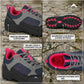 Adventra Women Low-Top Hiking Shoes with Anti-Skid Rubber Sole (EH500) Black-Pink