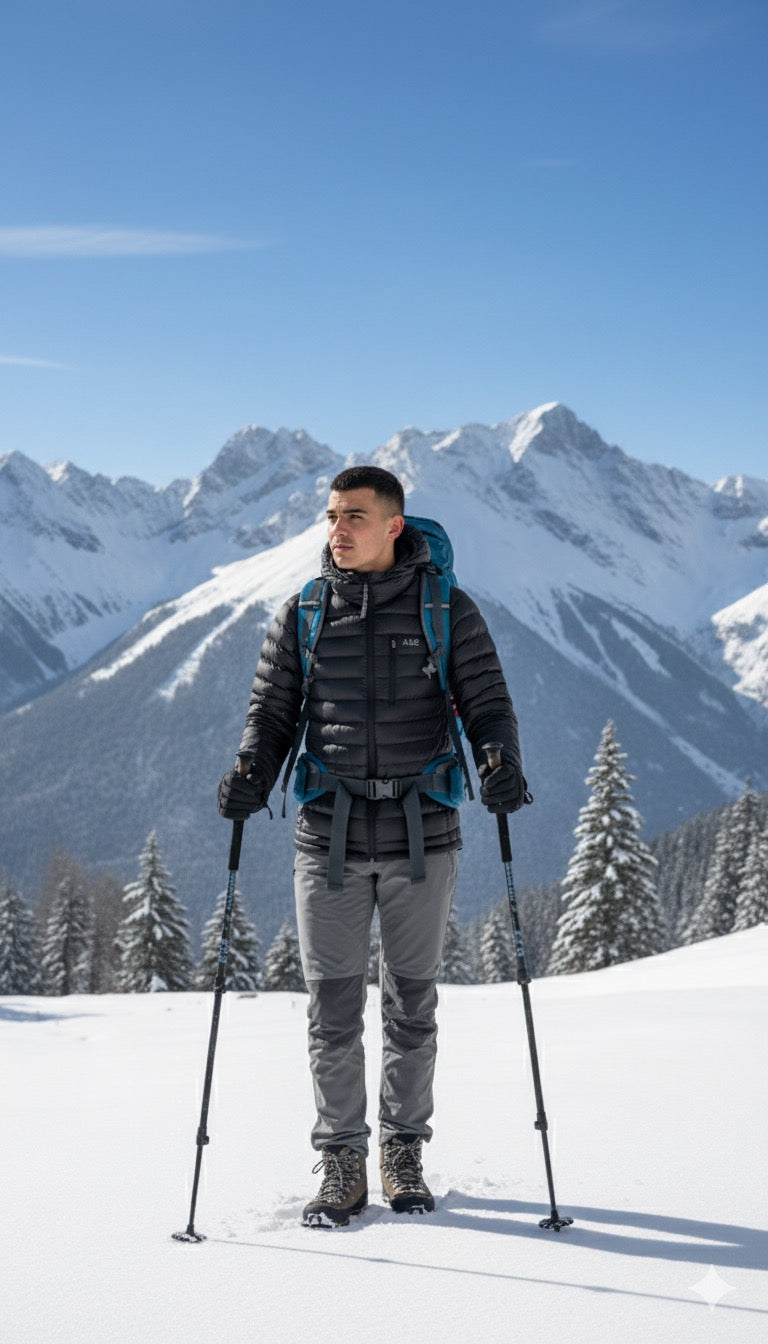 JAG Mt. Elbrus Quilted Snow Jacket | Minus 10 Jacket | Super Soft Nylon Fabric | Ultra Light Series | Space Black