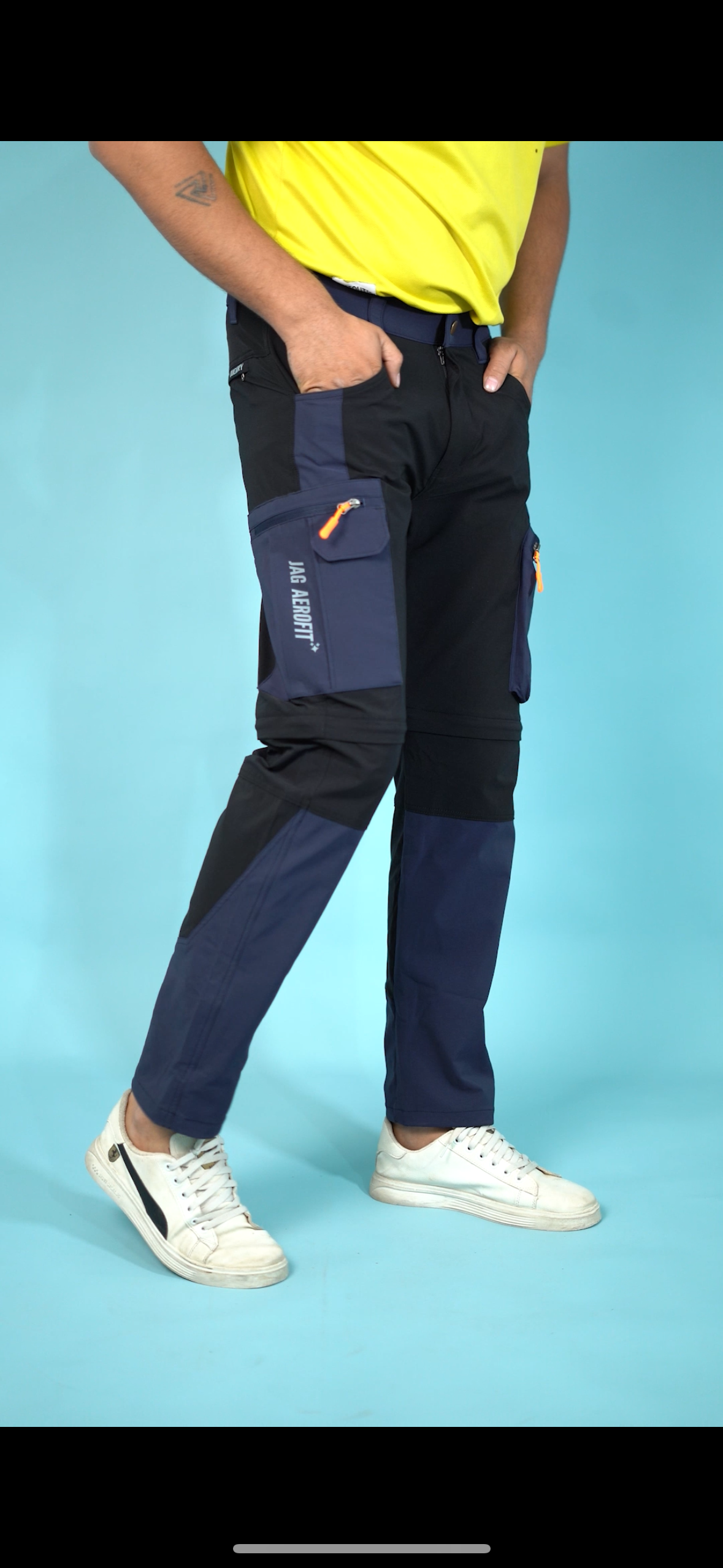 JAG Aerofit Convertible Travel & Hiking Pants | 5 Pocket Design | Stretchable Fabric | Olive