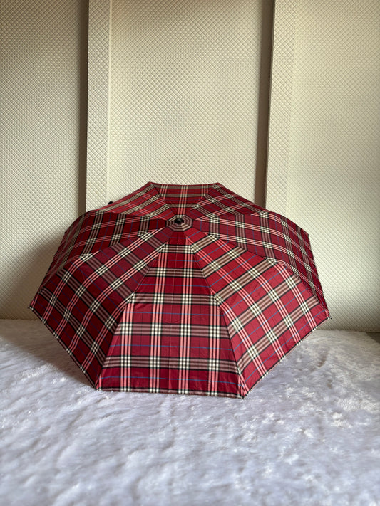 Jainsons Rain-Check 3 Fold Jumbo Umbrella | Checks Print | Maroon